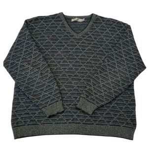 Vintage Shenandoah Men's Patterned Cotton Blend Sweater Grandpa Academia XL